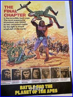 Original Vintage 1970S Battle For The Planet Of The Apes Movie Poster