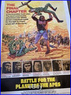 Original Vintage 1970S Battle For The Planet Of The Apes Movie Poster