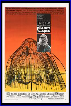 PLANET OF THE APES 1968 NearMINT MOVIE POSTER! ARCHIVAL MUSEUM LINEN-MOUNTED