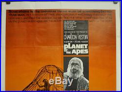 PLANET OF THE APES 1968 ORIG 27X41 MOVIE POSTER CHARLTON HESTON RODDY McDOWALL