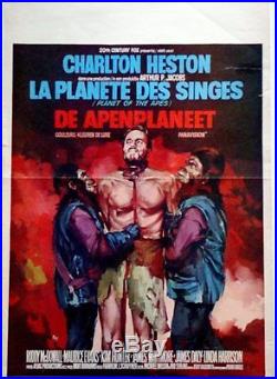 PLANET OF THE APES Belgian movie poster CHARLTON HESTON RAY ELSEVIERS 1968