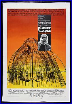 PLANET OF THE APES CineMasterpieces ORIGINAL MOVIE POSTER LINEN BACKED 1968