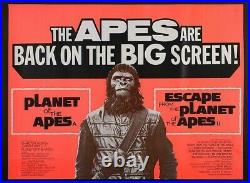 PLANET OF THE APES DOUBLE BILL (1972) ORIGINAL UK Quad POSTER 30 X 40 INCHES