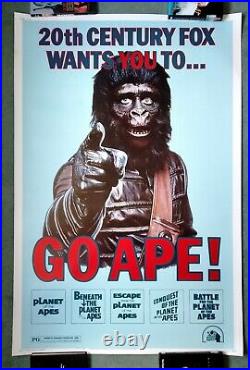 PLANET OF THE APES GO APE (1974) original US 40 x 60 inch movie poster vRARE