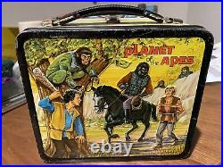 PLANET OF THE APES LUNCHBOX + THERMOS Metal 1974 Vintage Aladdin