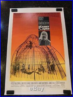 PLANET OF THE APES Original 1968 Movie Poster, C8.5 Very Fine to Near Mint