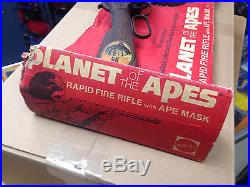 Planet Of The Apes Rapid Fire Rifle With Ape Mask Rare 1967