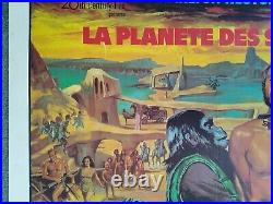 PLANET OF THE APES original 1968 1st release linenbacked French med movie POSTER