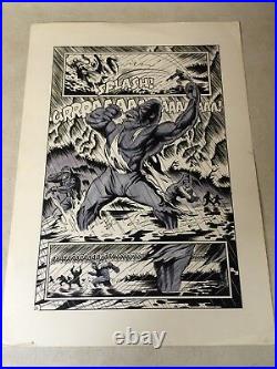 PLANET of the APES #3 original comic art WILD CHEST POUNDING APE SPLASH 1990