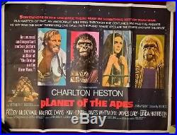 Planet Of The Apes 1968-original Uk Quad Poster 30 X 40. Cult Classic Movie