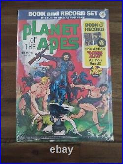 Planet Of The Apes 1974 Power Records Book & Record Set Of 4 Sealed/Unopened