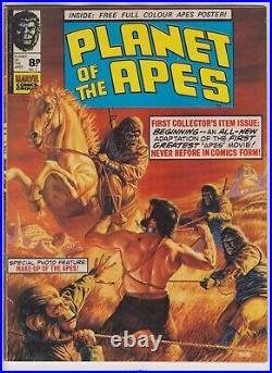Planet Of The Apes # 1 Vf 1st Print Uk 1974 Marvel Pence