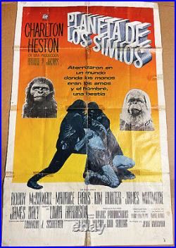 Planet Of The Apes!'68 Heston Sci-fi Original Mexican One-sheet Film Poster