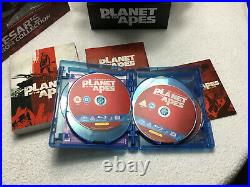 Planet Of The Apes Caesar's Warrior Collection 8 Blu Ray Box Set /w Statue Bust