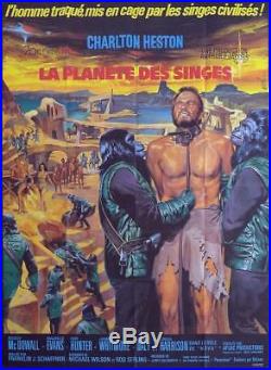 Planet Of The Apes Charlton Heston Rare Original Large French Movie Poster