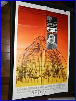 Planet Of The Apes Charlton Heston Sci Fi Original Folded One Sheet Poster