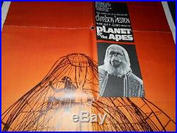 Planet Of The Apes Charlton Heston Sci Fi Original Folded One Sheet Poster