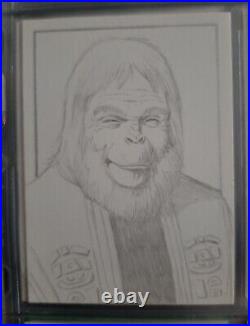 Planet Of The Apes Dr Zaius Hand Drawn Pencil Sketch Card Psc Aceo