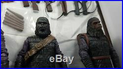 Planet Of The Apes Lot custom figures Neca gorilla soldiers lot of 7 with stands