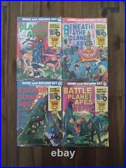 Planet Of The Apes Power Records 1974 Lot Of 4 Sealed Book &Record Sets