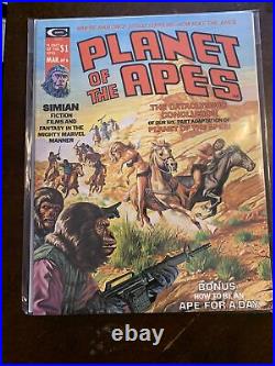 Planet of The Apes, Marvel Magazine, 1974, Curtis Comics, #1-13, #15, VF