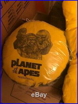 Planet of the Apes 1974 Yellow Round Pillow With Fur On The Back
