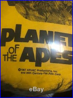 Planet of the Apes 1974 Yellow Round Pillow With Fur On The Back