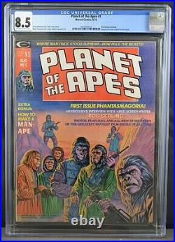Planet of the Apes #1 Marvel Comics 8/74 Rod Sterling Interview CGC 8.5 CL12