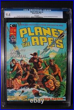 Planet of the Apes #4 Adapts original Movie 1975 Marvel Magazine TERROR CGC 9.4