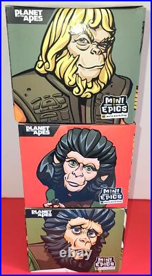 Planet of the Apes Mini Epics Vinyl Figure LOT 1 Dr. Zaius 2 Dr Zira 3 Cornelius
