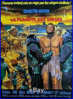 RARE Original LARGE 46x61 French MOVIE POSTERPlanet Of The Apes-Charlton Heston