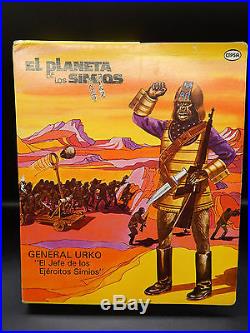 RARE vintage Cipsa Planet of the Apes GENERAL URKO action figure Mego Mexico MIB