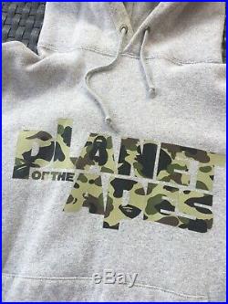 Rare 2004 BAPE A BATHING APE x PLANET OF THE APES APE Hoodie Hoody AUTHENTIC