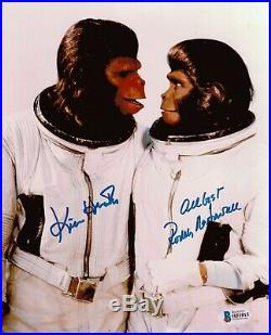 Roddy McDowall & Kim Hunter signed Planet of the Apes color 8x10 Beckett Auth