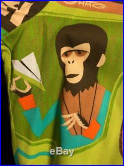 SHAG Josh Agle planet of the apes chimpanzee Aloha Tiki Shirt New XL