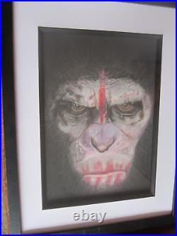 Small Original Pastel Painting Caesar (Planet of the Apes)