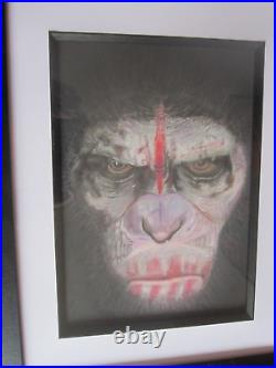 Small Original Pastel Painting Caesar (Planet of the Apes)