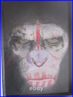 Small Original Pastel Painting Caesar (Planet of the Apes)