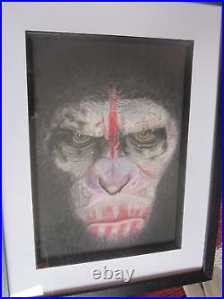 Small Original Pastel Painting Caesar (Planet of the Apes)