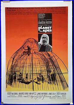 The Planet of the Apes 1968 Original Movie Poster One Sheet Linen Backed