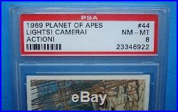 Topps 1969 PLANET of the APES Graded PSA 8 Key Card # 44 Movie GREEN BACK