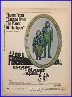 VINTAGE Escape From The Planet Of The Apes Theme Music Sheet 1971
