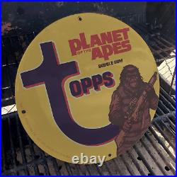 Vintage 1967 Topps Bubble Gum''Planet Of The Apes'' Porcelain Gas & Oil Sign