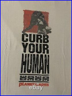 Vintage 1968 Planet of the Apes Movie shirt size XL Curb Your Human