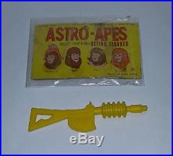 Vintage 1970s Planet of the Apes Astro Apes Header Card + Warrior Figure Gun