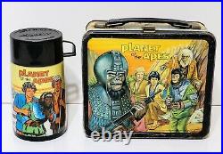 Vintage 1974 PLANET of THE APES Metal Lunch Box and THERMOS GC Aladdin
