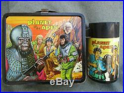 Vintage 1974 Planet Of The Apes Lunch Box & Thermos Bottle Excellent 8+