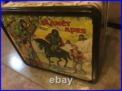 Vintage 1974 Planet Of The Apes Metal Lunchbox With Thermos GC