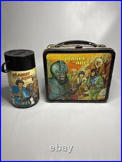 Vintage 1974 Planet of the Apes Metal Lunchbox & Matching Thermos