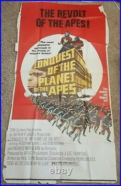 Vintage 3 Sheet 41x81 Movie PosterConquest Of The Planet of the Apes